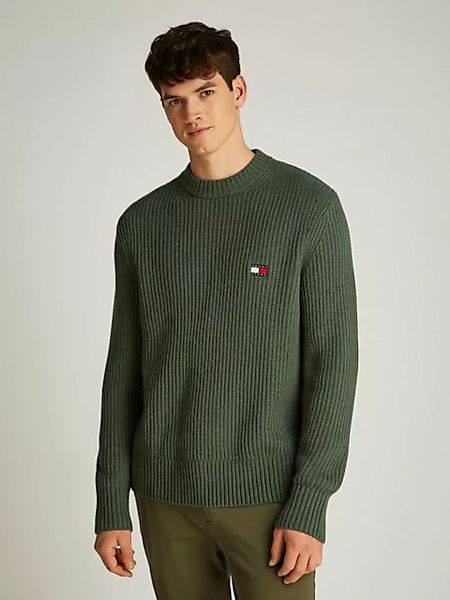 Tommy Jeans Rundhalspullover TJM REG BADGE TEXTURED CNECK EXT in Unifarbe günstig online kaufen