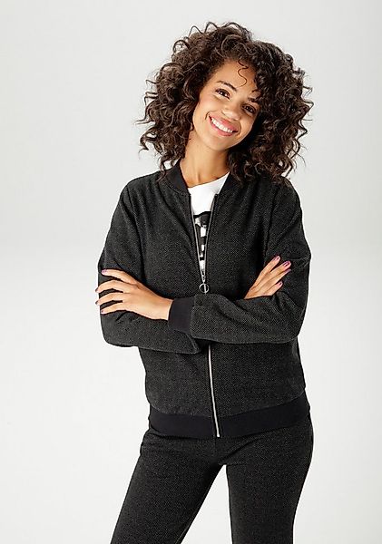 Aniston CASUAL Blouson mit trendigem Fischgrat-Muster günstig online kaufen