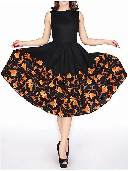 Sleeveless Dress Black Orange günstig online kaufen