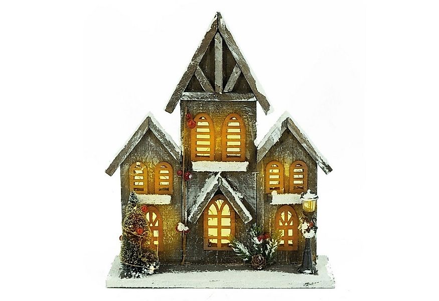 NOOR Weihnachtsfigur Kirche aus Holz mit LED Beleuchtung (Stück, 1 St., 1 D günstig online kaufen