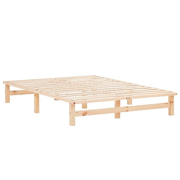 Homestyle4u Holzbett 90/100/140x200 Palettenbett Massivholzbett Futonbett günstig online kaufen