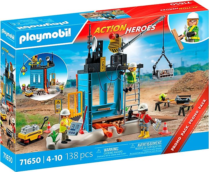 Playmobil® Baustelle (71650), Action Heroes Konstruktions-Spielset, günstig online kaufen
