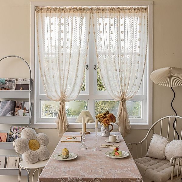 BYSURE Gardine (2 St), Stangendurchzug, Jacquard-Vorhang günstig online kaufen