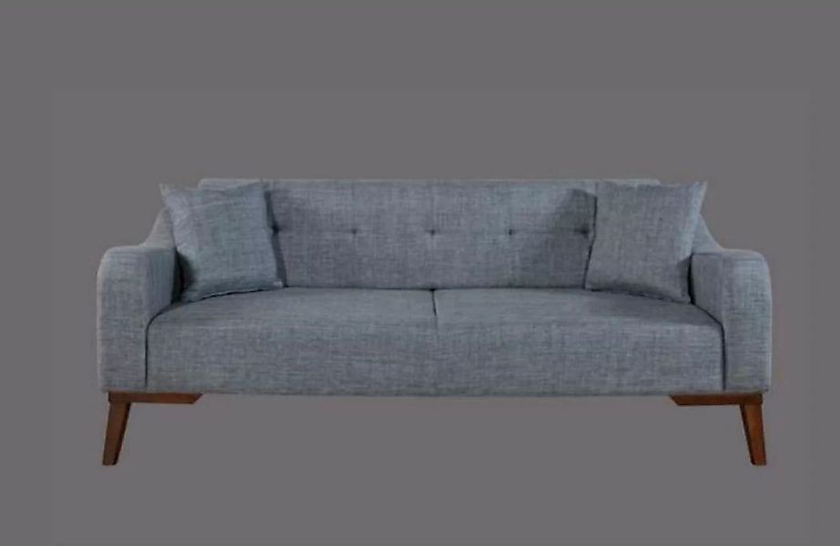 JVmoebel Sofa Sofa 3 Sitz Textil Couch Polster Moderne Couchen Grau Dreisit günstig online kaufen