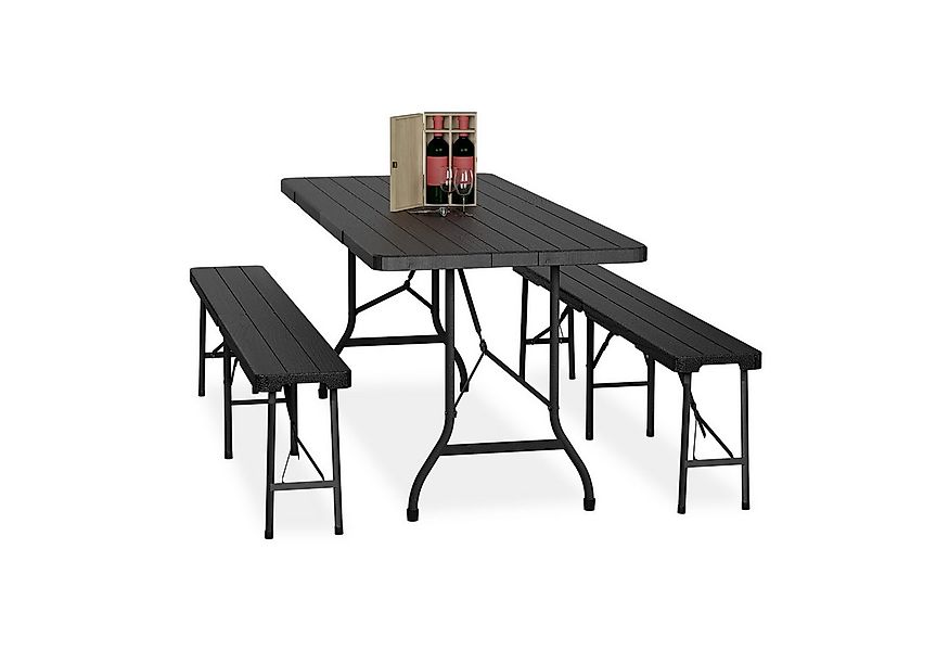 relaxdays Bierzeltgarnitur 3-tlg. Bierzeltgarnitur klappbar, (3er Set, 3-tl günstig online kaufen