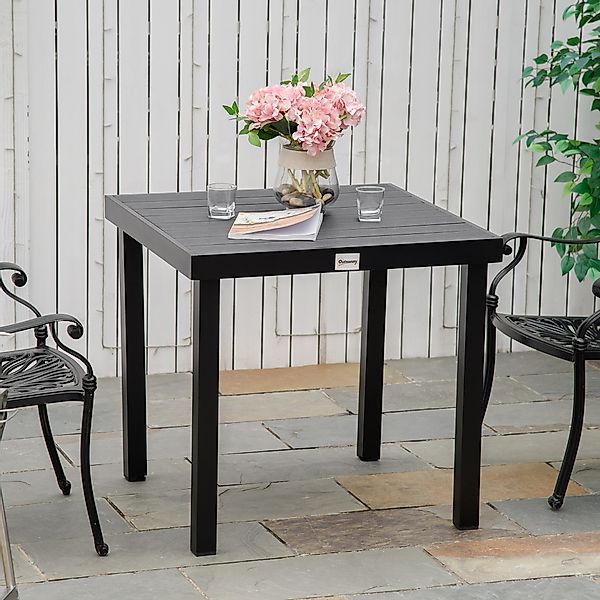 Outsunny Gartentisch für 4 Personen kompakter Esstisch aus pflegeleichtem A günstig online kaufen
