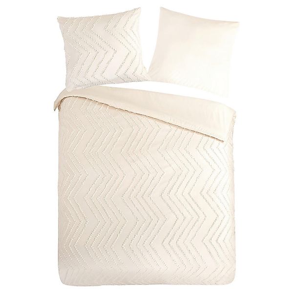 Bettwäsche Zigzag offwhite Polyester B/L: ca. 155x220 cm günstig online kaufen