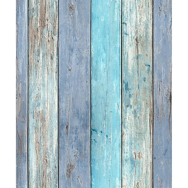Vliestapete Holzoptik blau B/L: ca. 53x1005 cm günstig online kaufen