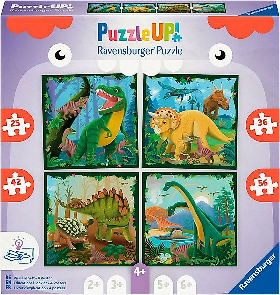 Ravensburger Puzzle PuzzleUP!, Dinosaurier, 159 Puzzleteile, Made in Europe günstig online kaufen
