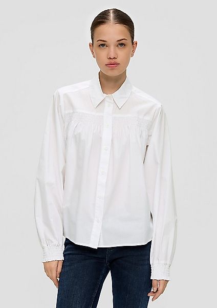 QS Langarmbluse Bluse Hemdbluse aus Baumwolle günstig online kaufen