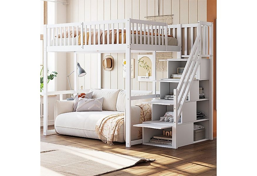 REDOM Kinderbett mit großem Kleiderschrank Regal und Tisch (Hochbett 1400x2 günstig online kaufen
