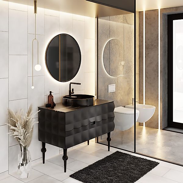 Karen Badmöbel-Set Badmöbel Set Onyx, (Komplett-Set, günstig online kaufen