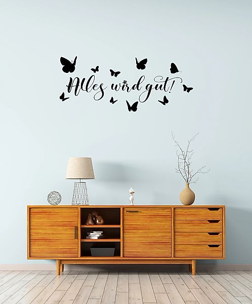 Home affaire Wandtattoo "Alles wird gut - Schmetterlinge" Wandaufkleber, se günstig online kaufen