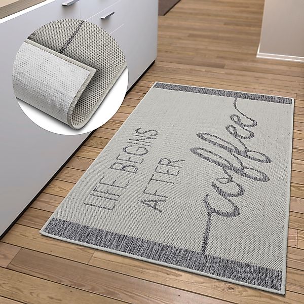 HANSE Home "Life Begins After Coffee" rechteckig 5 Höhe Läufer, Rutschfest, günstig online kaufen