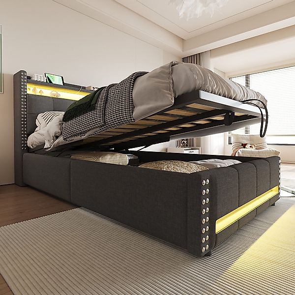 HAUSS SPOLE Polsterbett 90x200cm mit LED-Beleuchtung günstig online kaufen