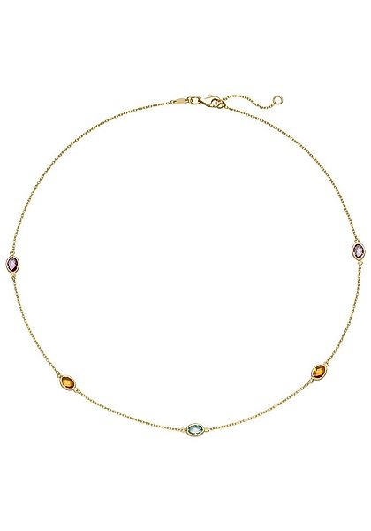 JOBO Collier, 585 Gold mit Amethyst Blautopas Citrin günstig online kaufen