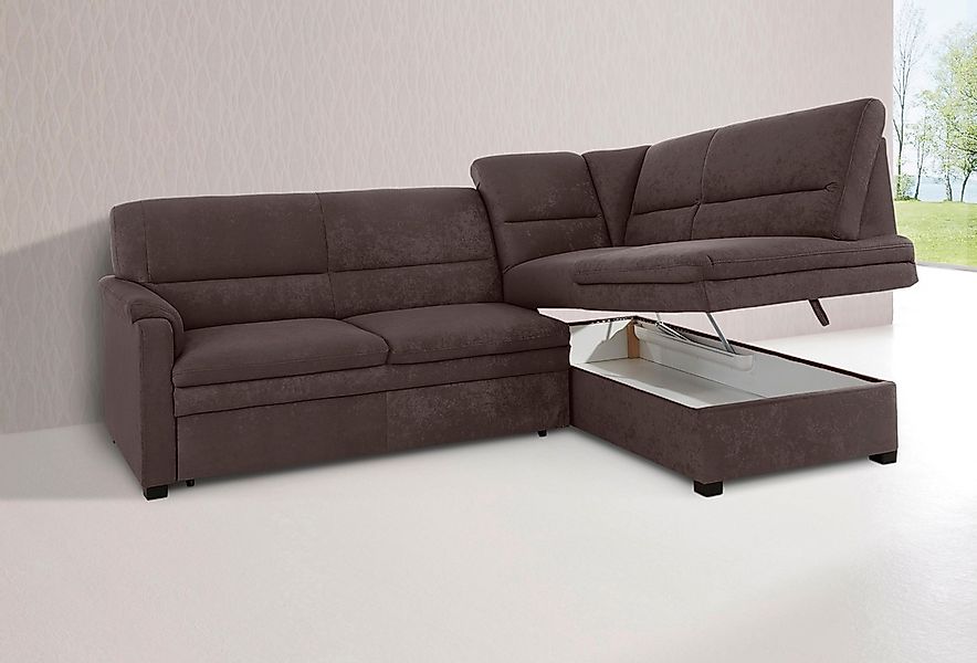 sit&more Ecksofa »Pisa L-Form« mit Federkern, wahlweise mit Bettfunktion günstig online kaufen