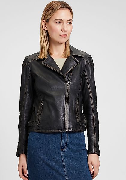 Mauritius Lederjacke MWPeggie im Vintage-Look, asymetrischer günstig online kaufen