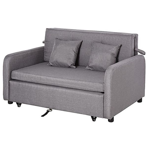 HOMCOM Schlafsofa mit Stauraum, Wurfkissen, Armlehne, Gepolstert Couch 1 Te günstig online kaufen