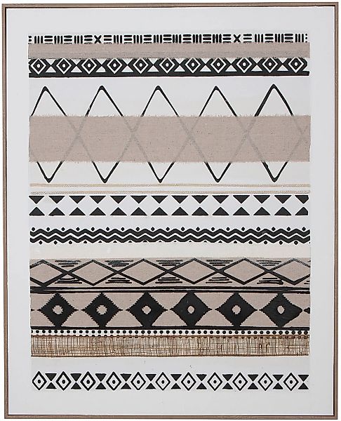 GILDE Bild mit Rahmen "Bild rechteckig Mwaki braun; schwarz; weiß H. 102 cm günstig online kaufen