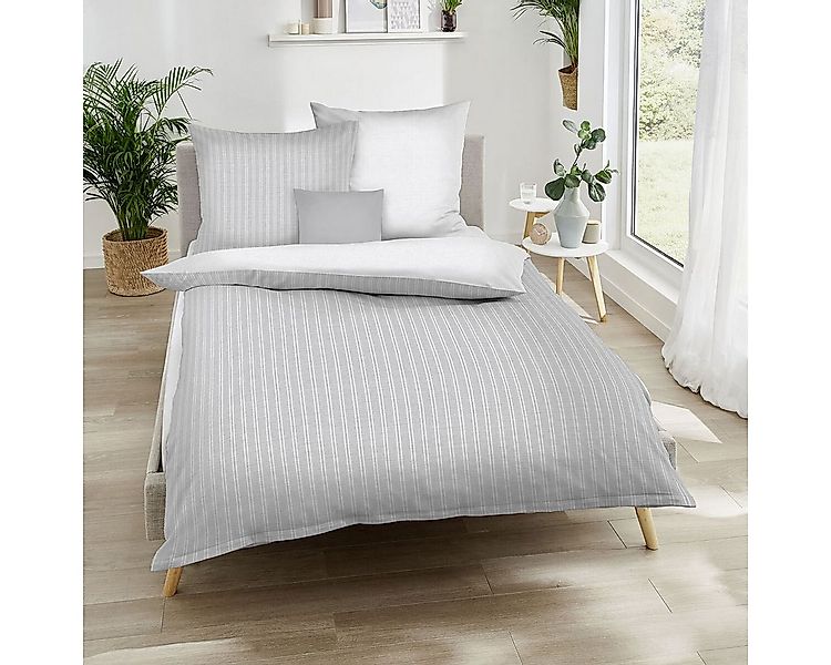 TRAUMSCHLAF Bettwäsche Combo silber, Biber, 2 teilig, kuschelig warme Biber günstig online kaufen