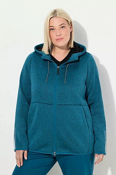 Ulla Popken Sweatjacke Strickfleece-Jacke Teddyfleece 2-Wege-Zipper günstig online kaufen