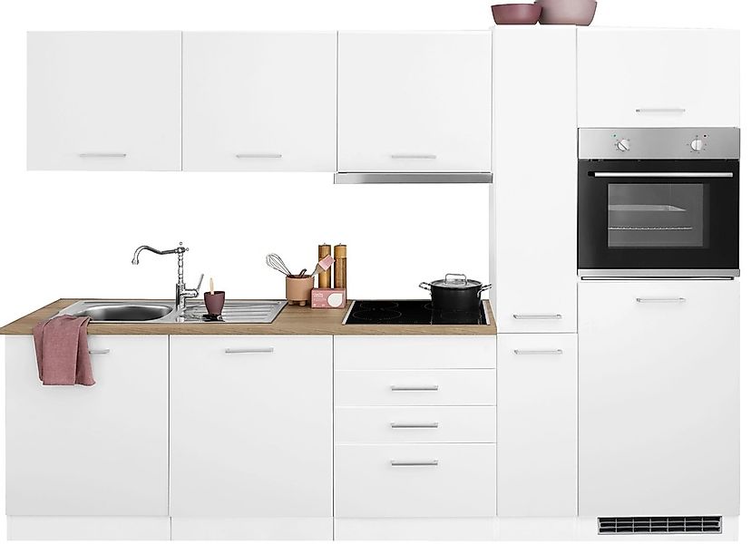KOCHSTATION Küchenzeile »KS-Visby«, mit E-Geräten, Breite 270 cm inkl. Kühl günstig online kaufen