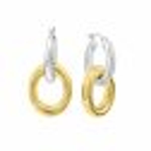 Creolen mit Einhänger 925 Sterling Silber zweifarbig günstig online kaufen