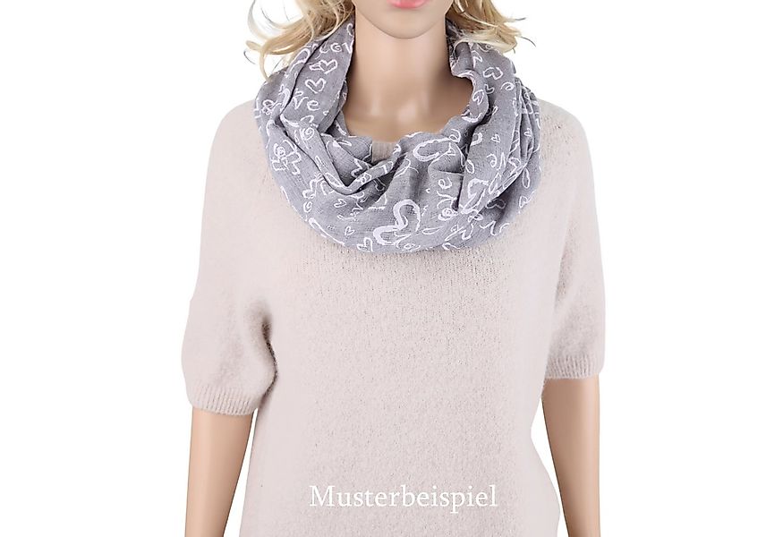 MIRROSI Loop Damen Schal mit Love Herz Muster Weich aus 100% Baumwolle, (ca günstig online kaufen