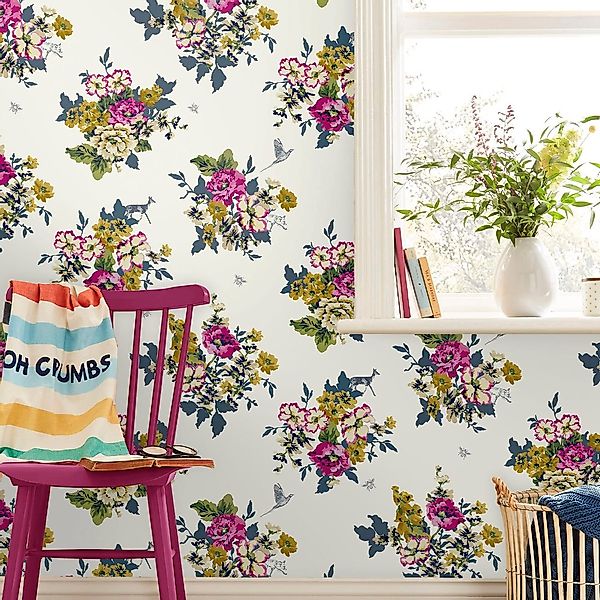 Joules Vliestapete »Joules Floral Crème«, floral, floral günstig online kaufen