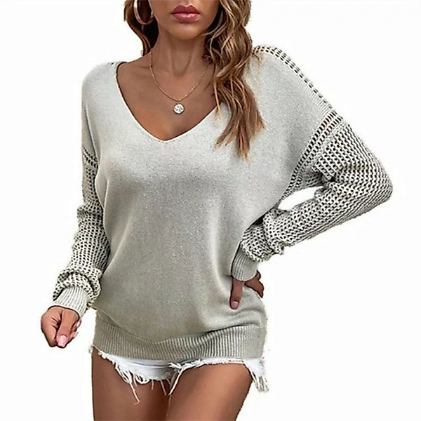 AFAZ New Trading UG Sweater Damenpullover Herbst und Winter V-Ausschnitt Pu günstig online kaufen