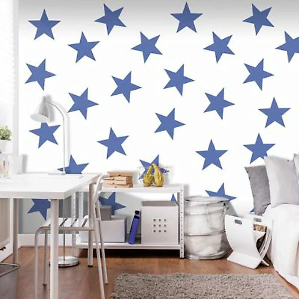artgeist Fototapete Blue Star blau/weiß Gr. 100 x 70 günstig online kaufen