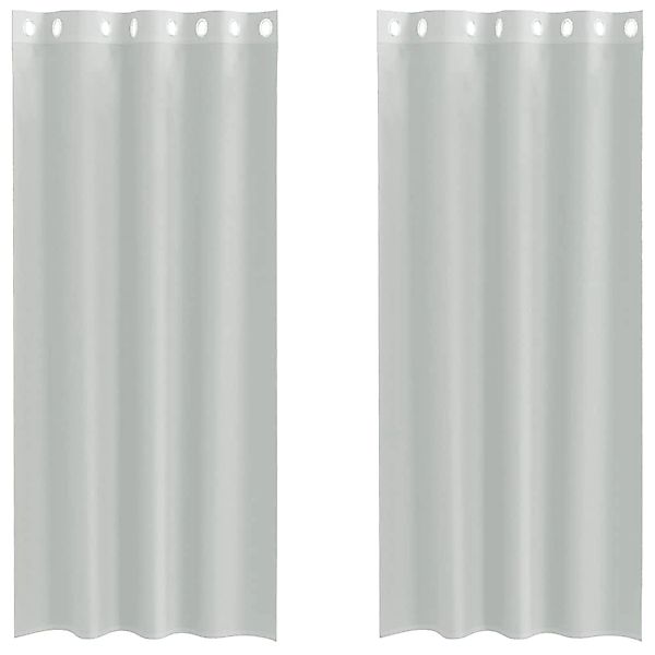 vidaXL Voile Vorhänge mit Ösen 2 Stk Hellgrau 140x225 cm 4102109 günstig online kaufen