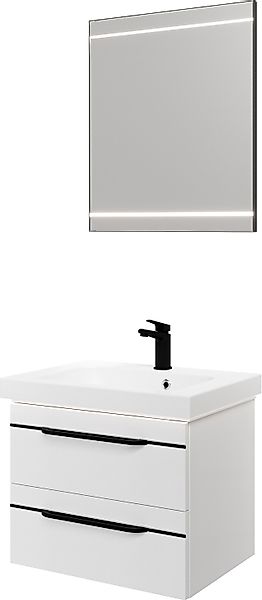 Saphir Badmöbel-Set »Balto 2-teilig Mineralmarmor-Waschtisch mit LED-Spiege günstig online kaufen