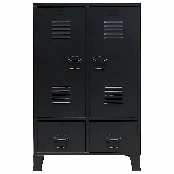 Kleiderschrank Metall Industrie-stil 67 X 35 X 107 Cm Schwarz günstig online kaufen