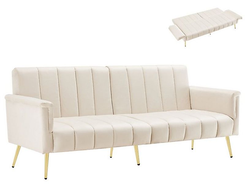 SeedWave Schlafsofa 3-Sitzer Sofa mit Schlaffunktion, Samt-Klappsofa,kleine günstig online kaufen