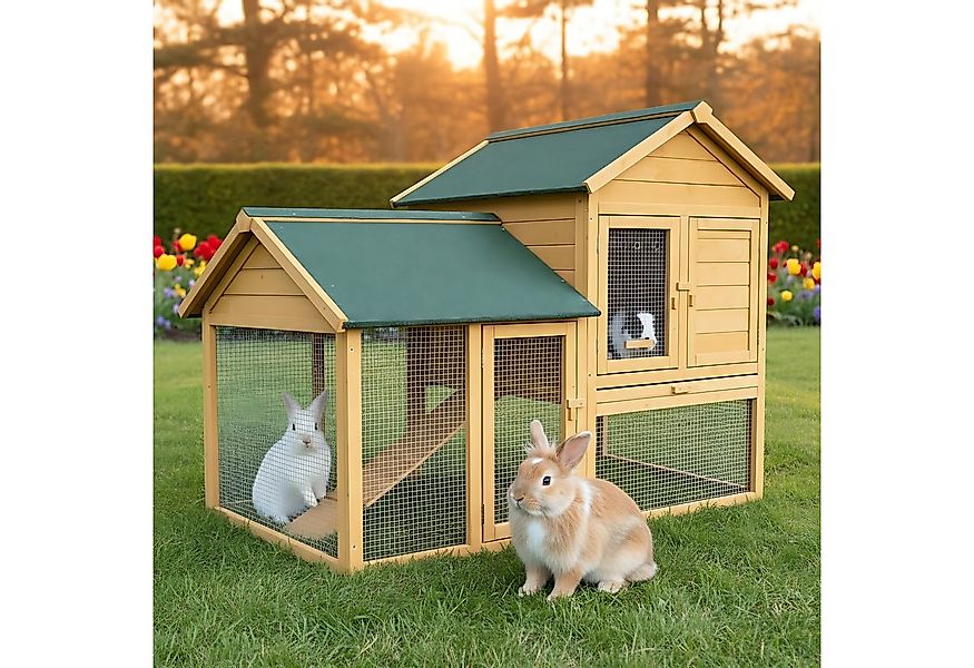 Zooprinz Kleintierstall Hasenfarm mit Auslauf 150x118x96 cm (BxHxT), Massiv günstig online kaufen
