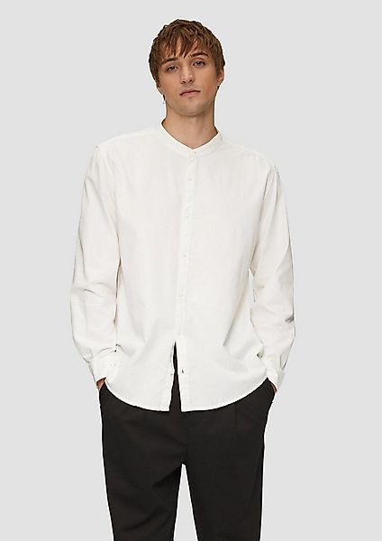 QS Langarmhemd Hemd Regular Fit: Gewaschenes Hemd mit Stickerei günstig online kaufen