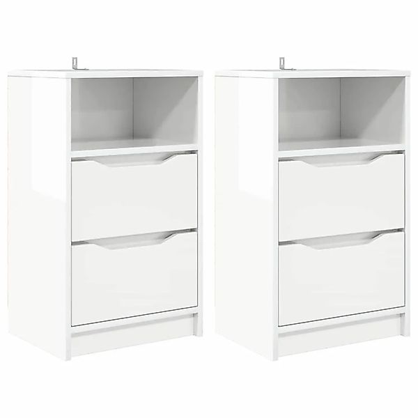 vidaXL Nachttische 2 Stk Hochglanz Weiß 40 x 30 x 467 cm Holzwerkstoff 8889 günstig online kaufen
