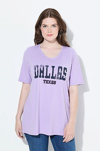 Ulla Popken T-Shirt T-Shirt Schriftdruck A-Linie günstig online kaufen
