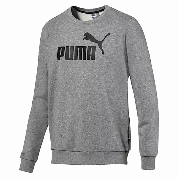 PUMA Herren Sweatshirt - ESS Crew Sweat, großes Puma Cat Logo Grau 4XL günstig online kaufen