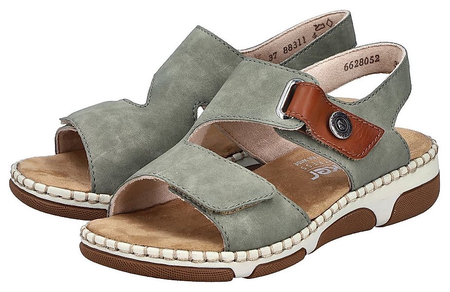 Rieker Sandale Sommerschuh, Klettschuh mit aufwändiger Ziernaht an der Lauf günstig online kaufen