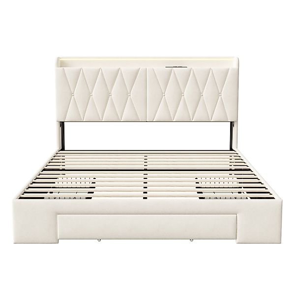 Furnishings Home Polsterbett Stauraumbett Doppelbett LED günstig online kaufen
