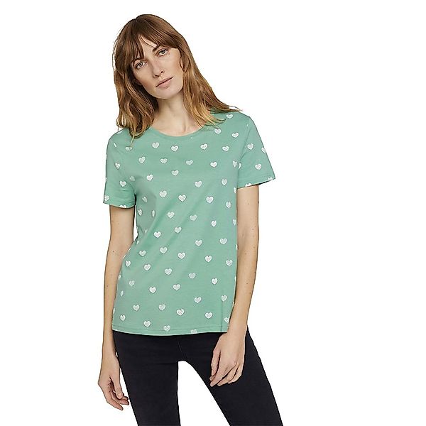 Tom Tailor Kurzarm T-shirt 3XL Green Offwhite Heart Design günstig online kaufen