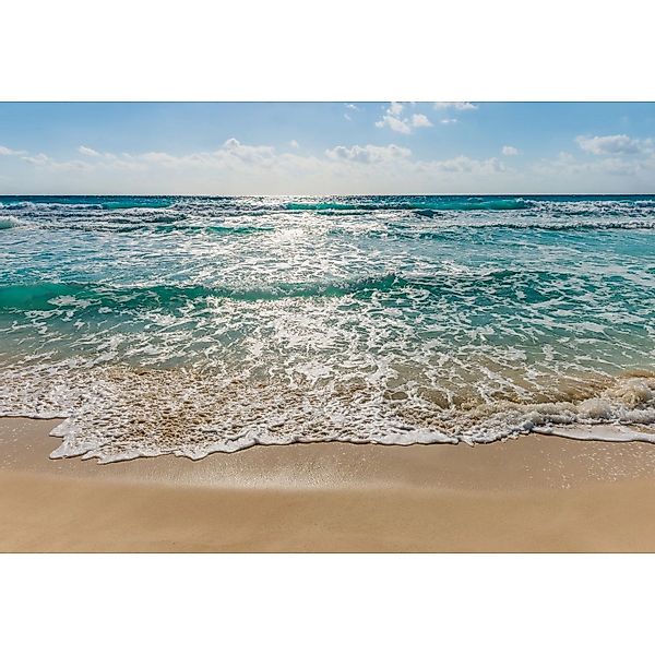 Komar Fototapete Strand-Motiv Blau und Beige 368 x 254 cm 611047 günstig online kaufen