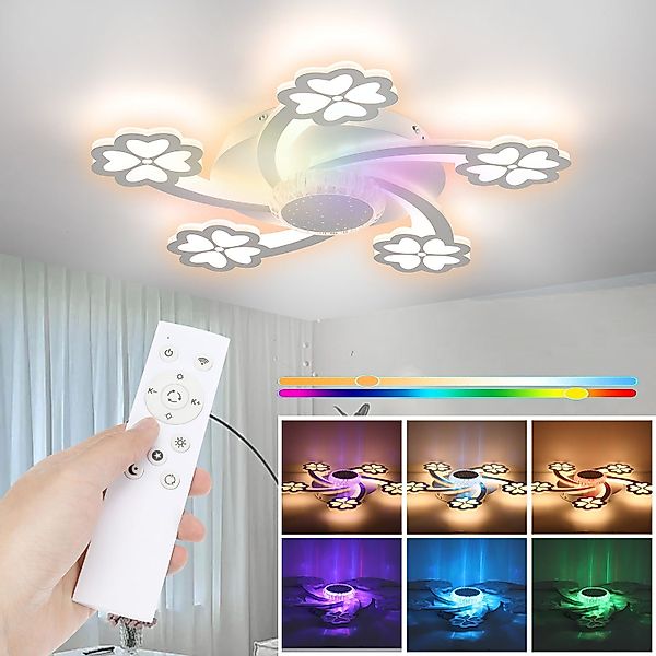 OULENBIYAR Deckenleuchte Leise Deckenventilator mit Beleuchtung, günstig online kaufen