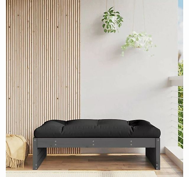 vidaXL Loungesofa Gartenhocker Grau 120x80 cm Massivholz Kiefer, 1 Teile günstig online kaufen