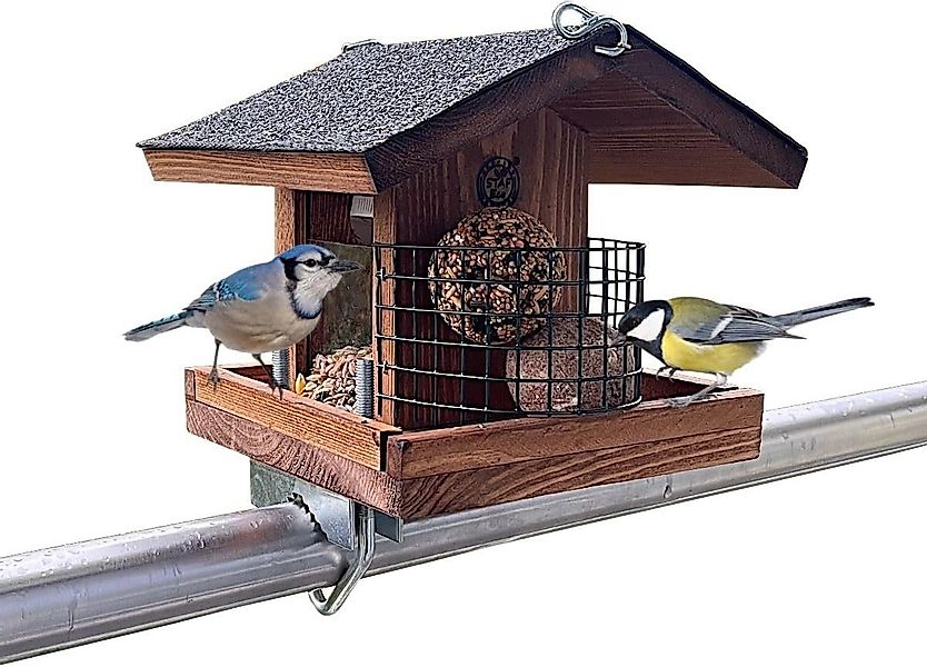Stafeco Vogelhaus Vogelfutterhaus für Balkon und Garten Futterhaus Handarbe günstig online kaufen