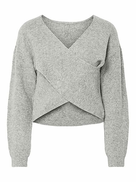 pieces Wickelpullover "PCSILLY LS REV WRAP KNIT NOOS BC" im Wickeldesign günstig online kaufen