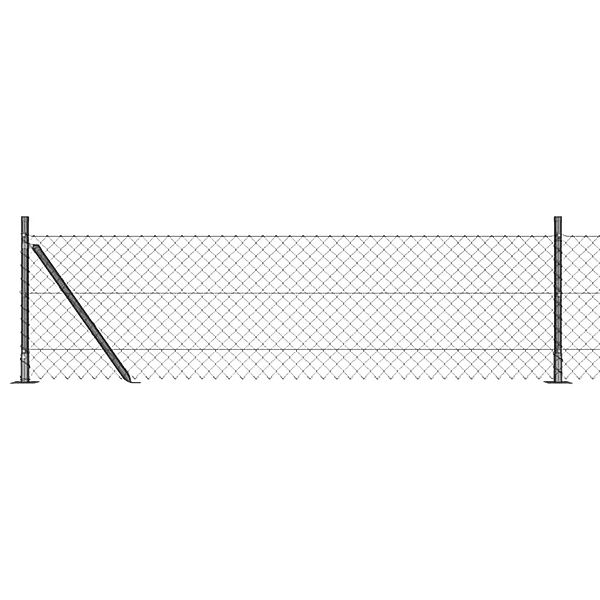 vidaXL Zaunpfosten Grau 25 x 0,6 m 60 x 60 mm Maschen Stahl und PVC 3351275 günstig online kaufen